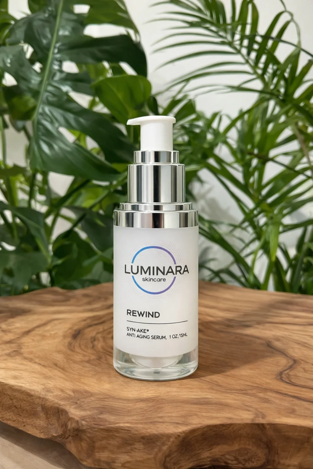 Luminara Rewind Syn-Ake anti-aging serum bottle